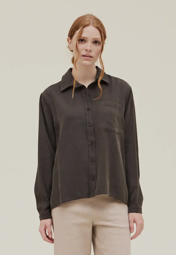 Tencel Blend Shirt- Carbon