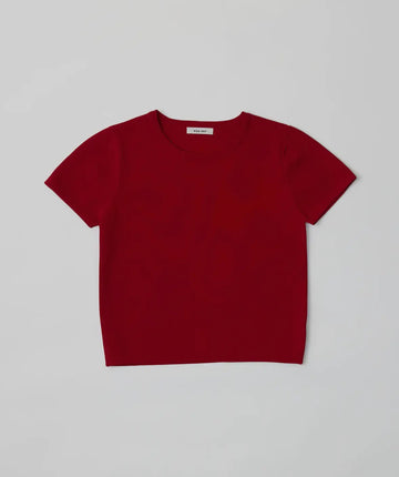 Short Sleeve Sweater- Red