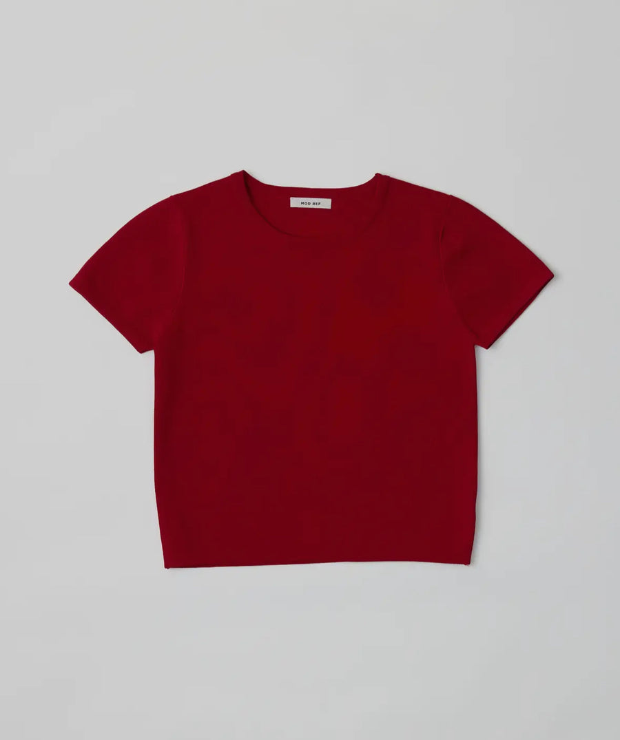 Short Sleeve Sweater- Red