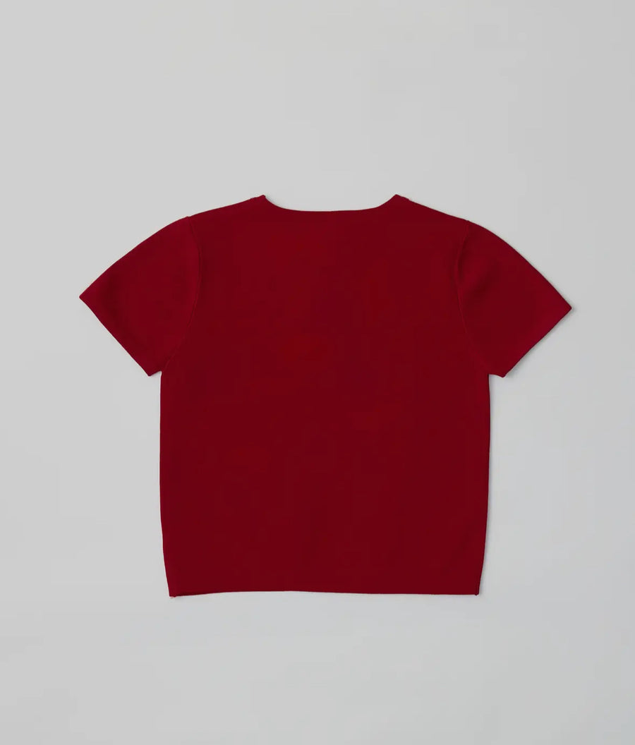 Short Sleeve Sweater- Red