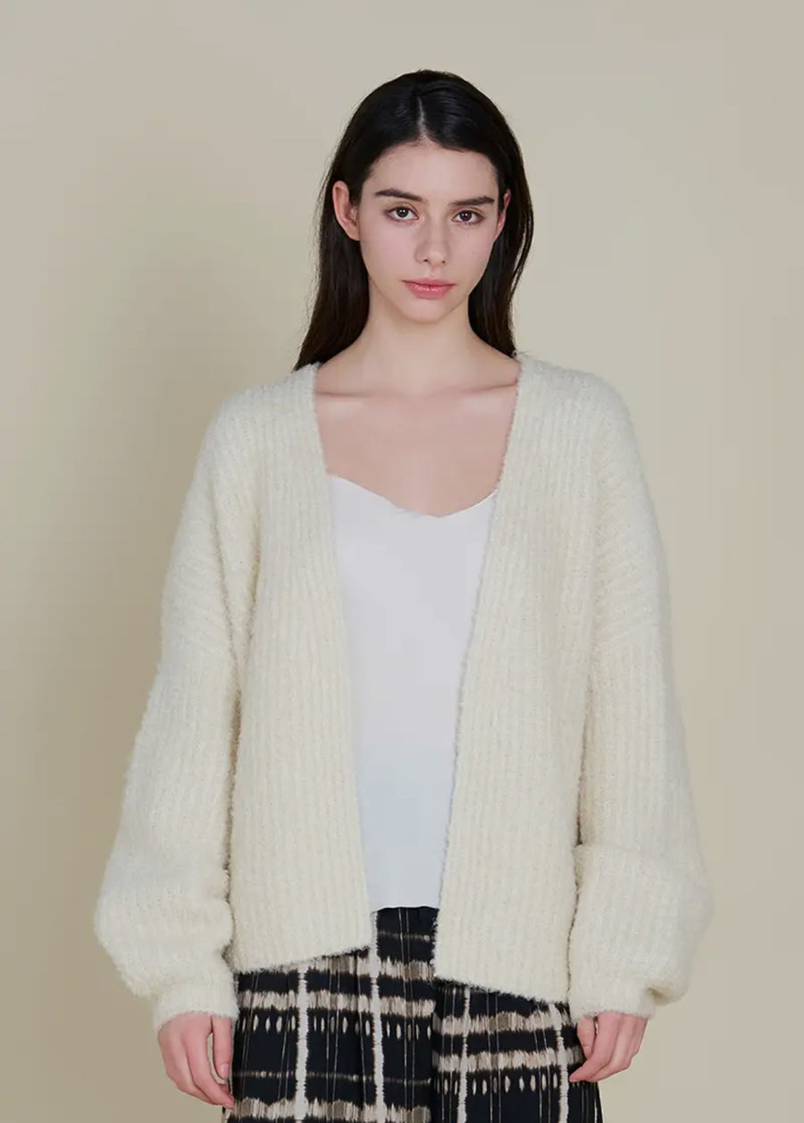 Boucle Cardigan- Ivory