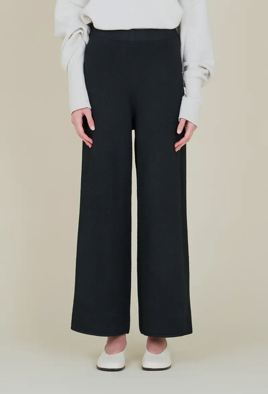 Sweater Knit Pants- Black