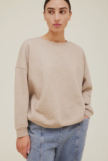 Speckled Sweatshirt- Dark Greige