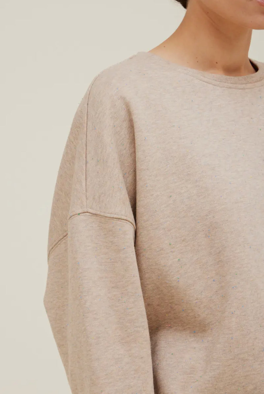 Speckled Sweatshirt- Dark Greige