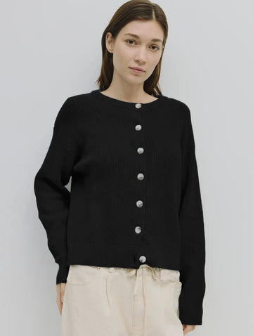 Crew Cardigan- Black