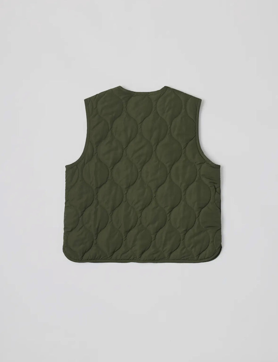 Quilted Tie Vest- Olive