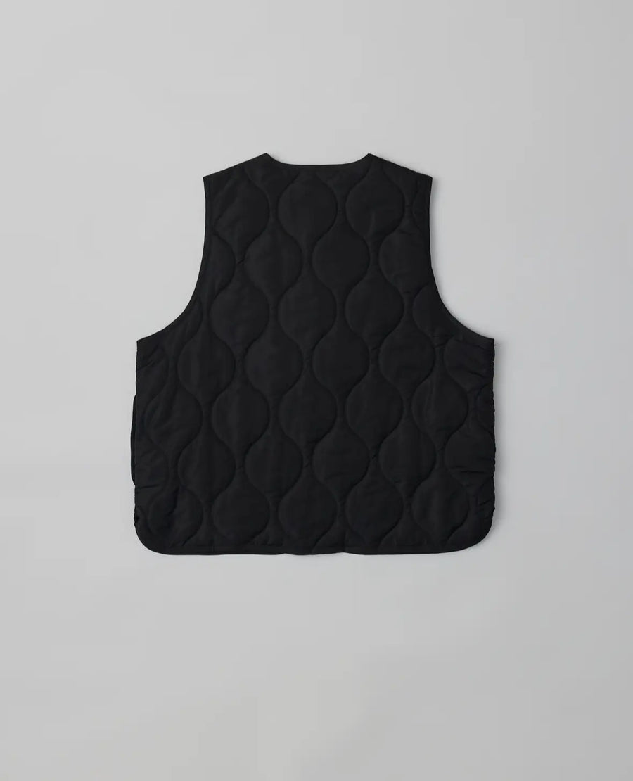 Quilted Tie Vest- Black