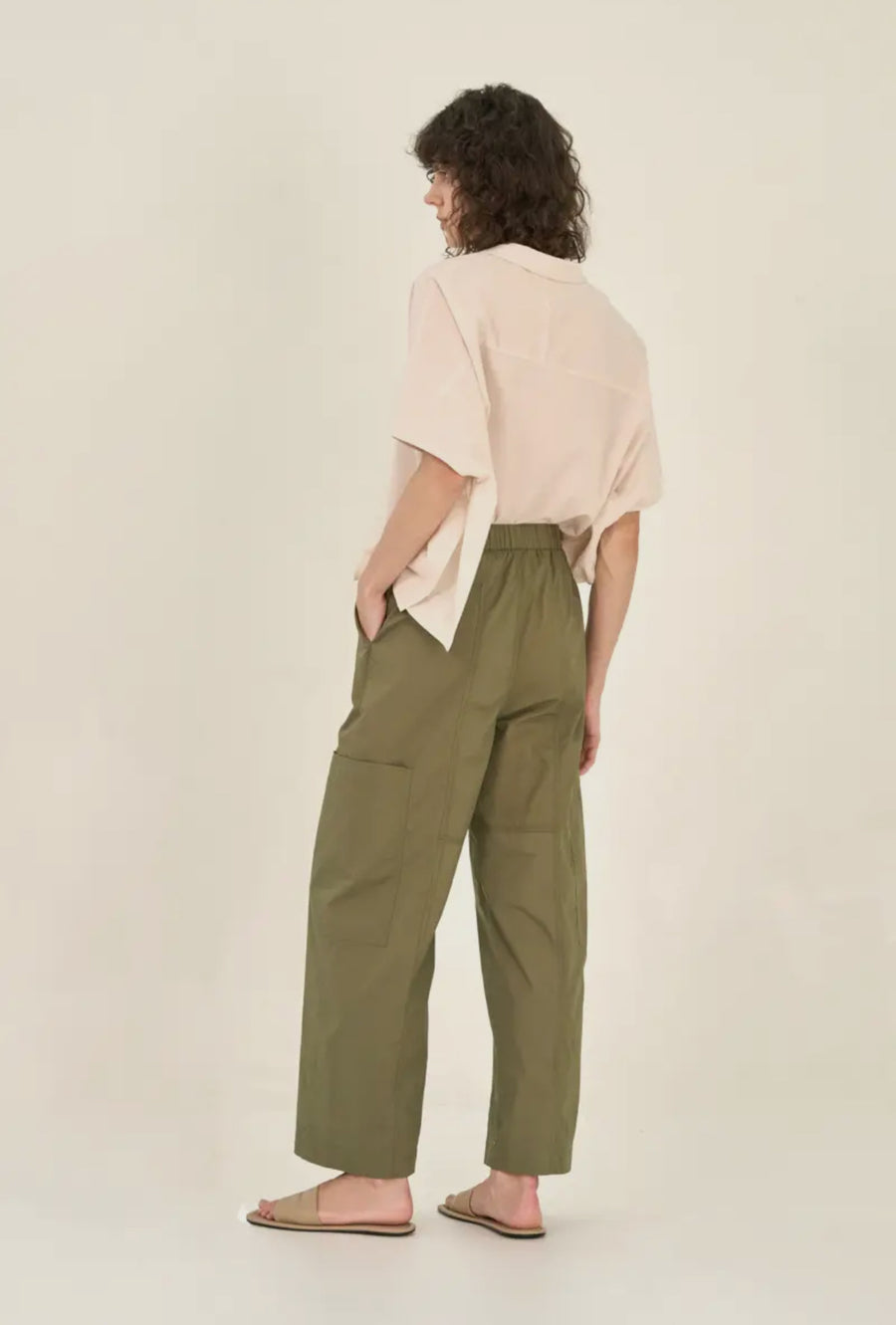 Cotton Cargo Pants- Olive